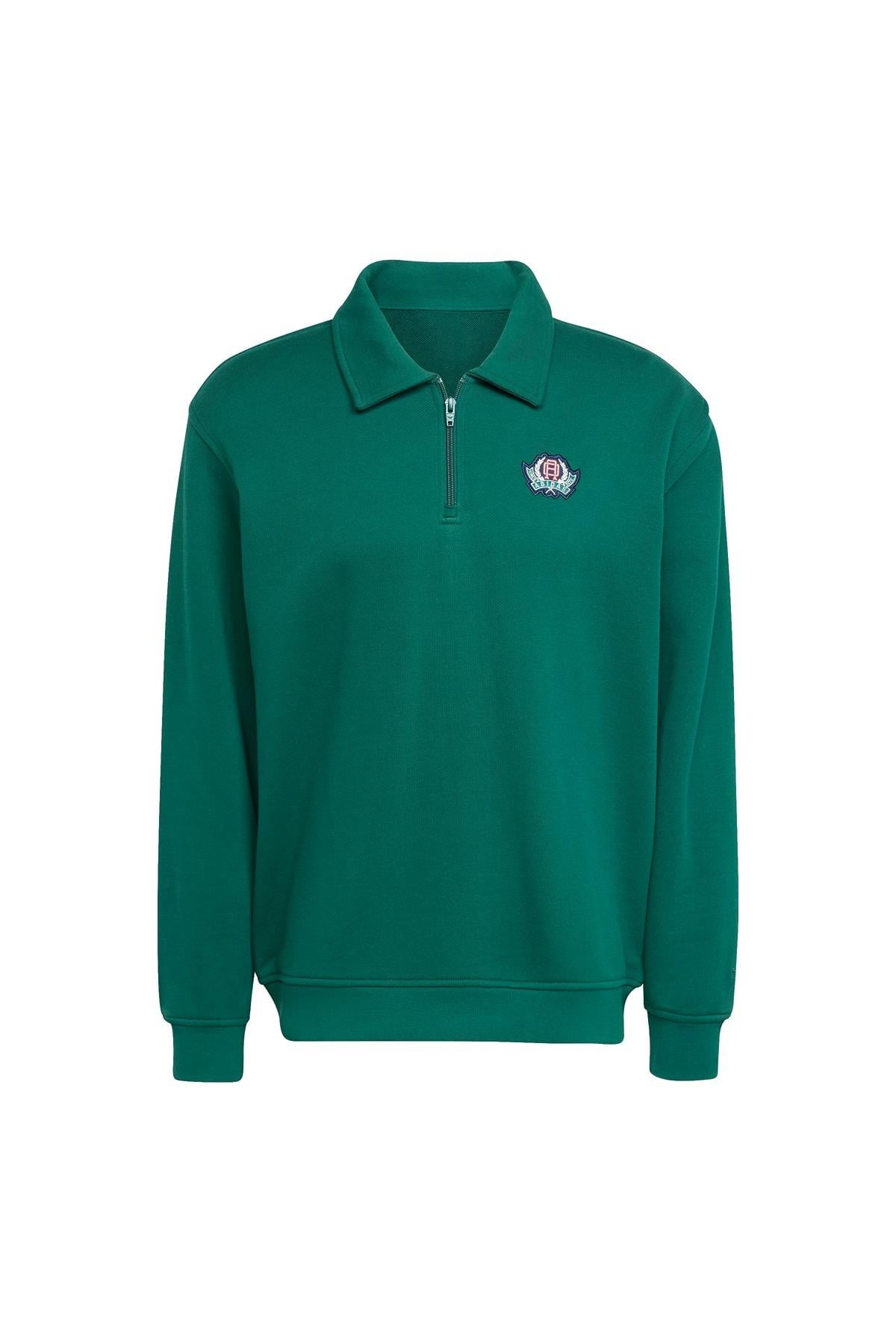 adidas Erkek  Yeşil  Sweatshirt GRAPHIC HALF Z JX8171
