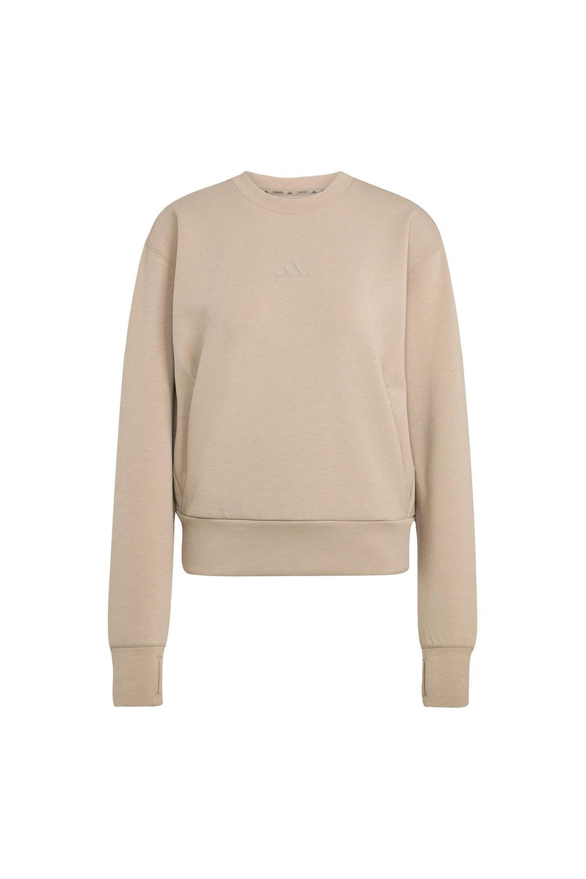 adidas Kadın  Kahverengi  Sweatshirt D4T KNIT CREW JX7304
