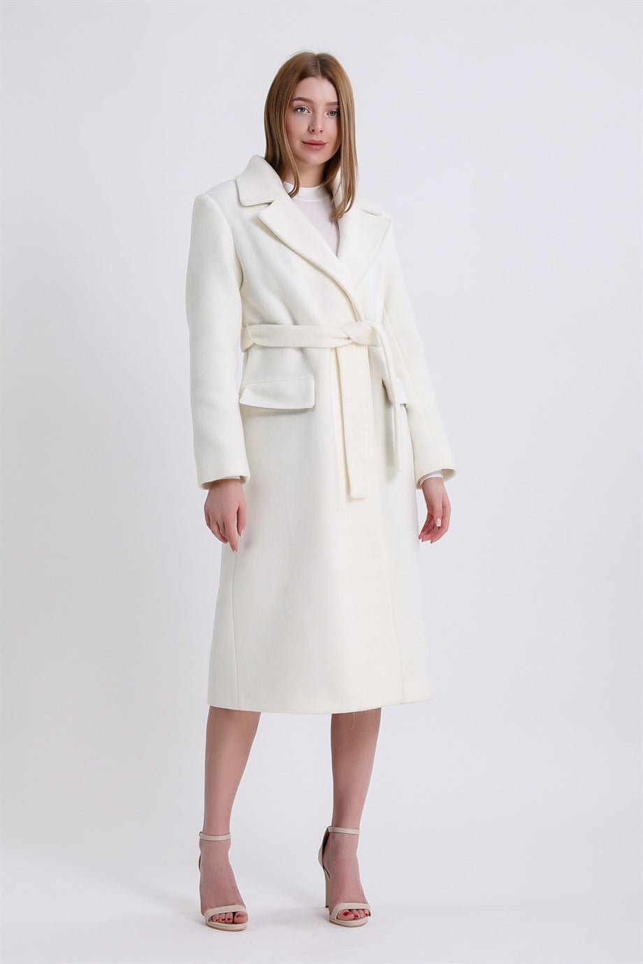 Белое кашемировое пальто, LC Leather Club