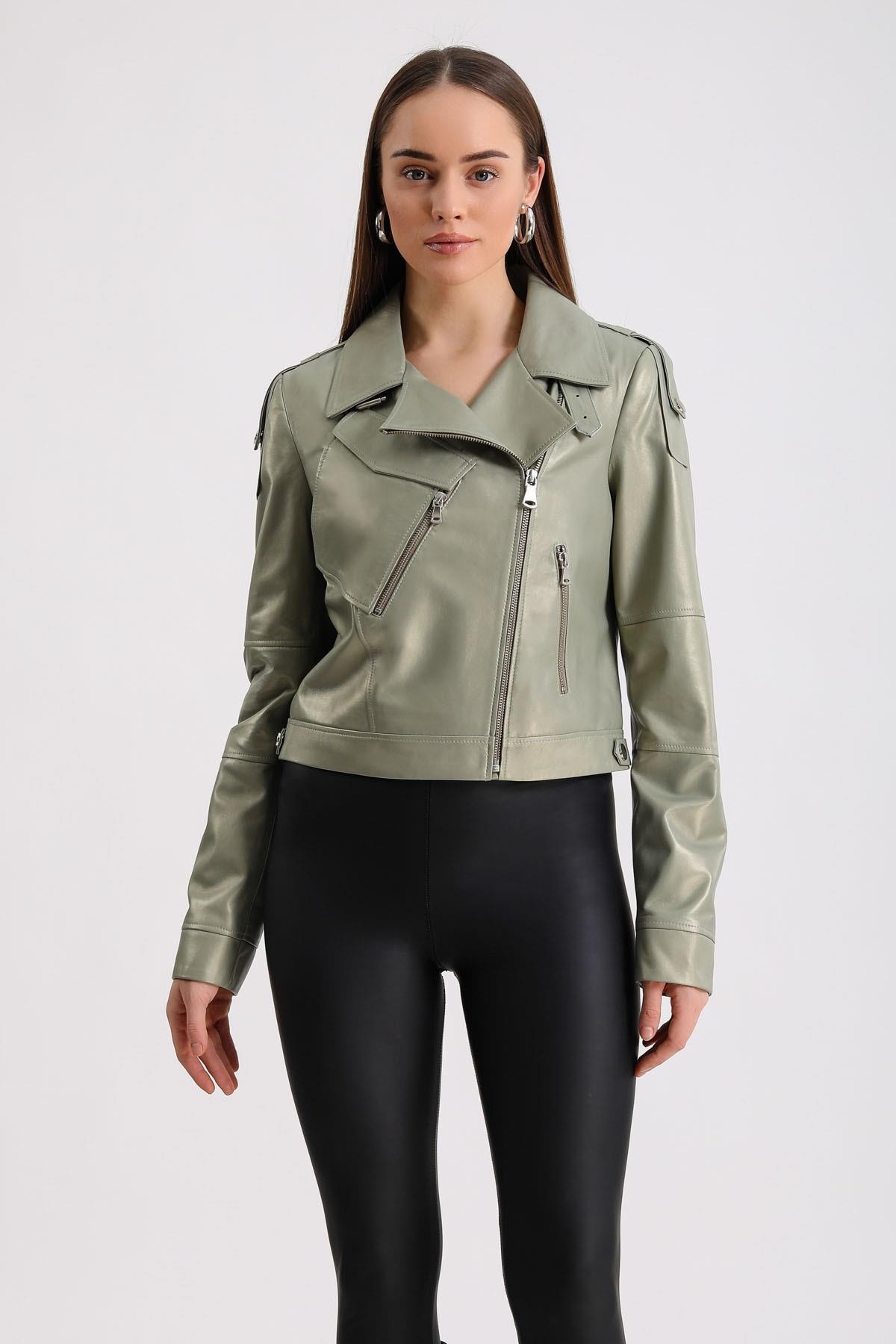 سترة جلدية رمادية هافانا, LC Leather Club