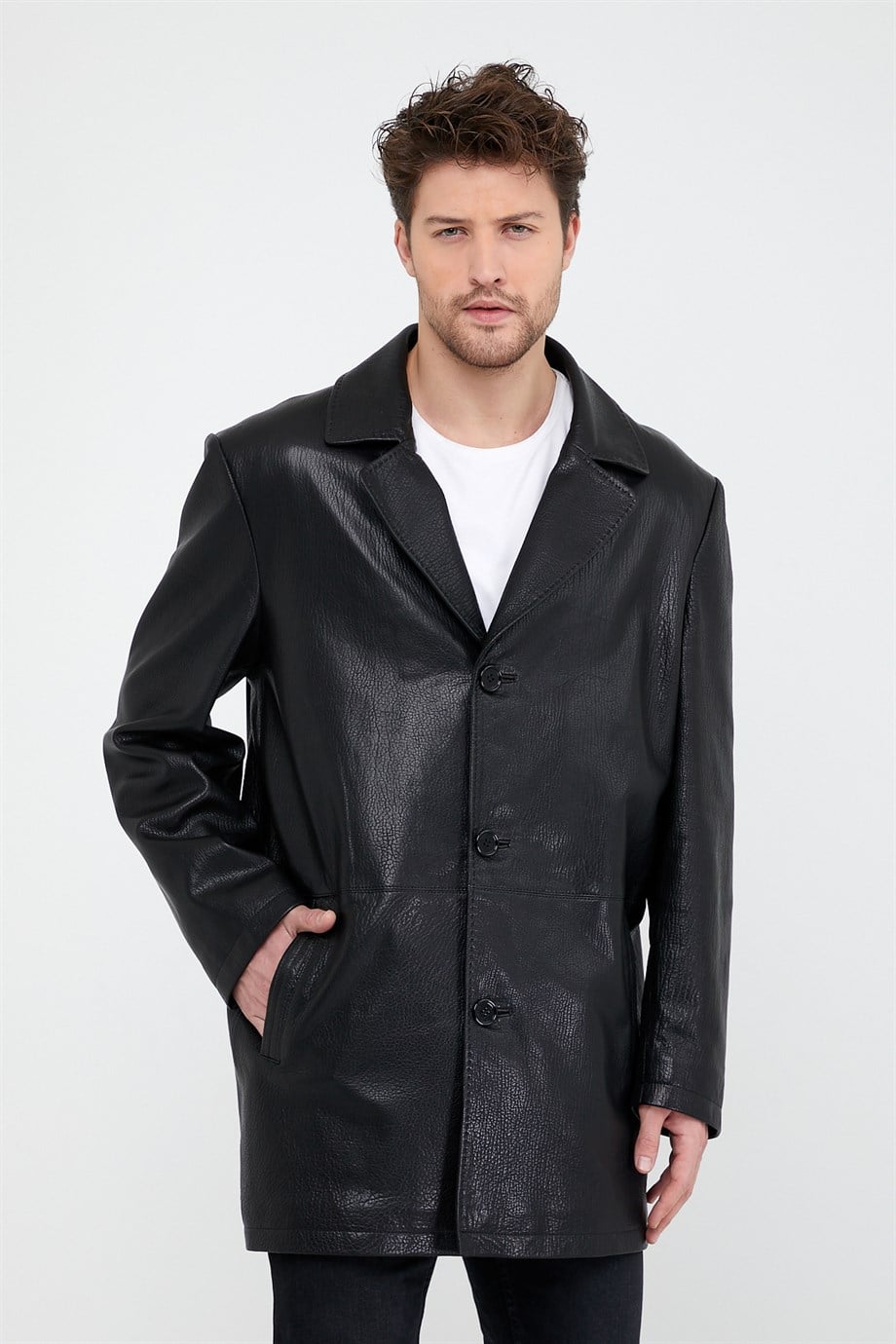 Siyah Jumbo Blazer Deri CeketCeket