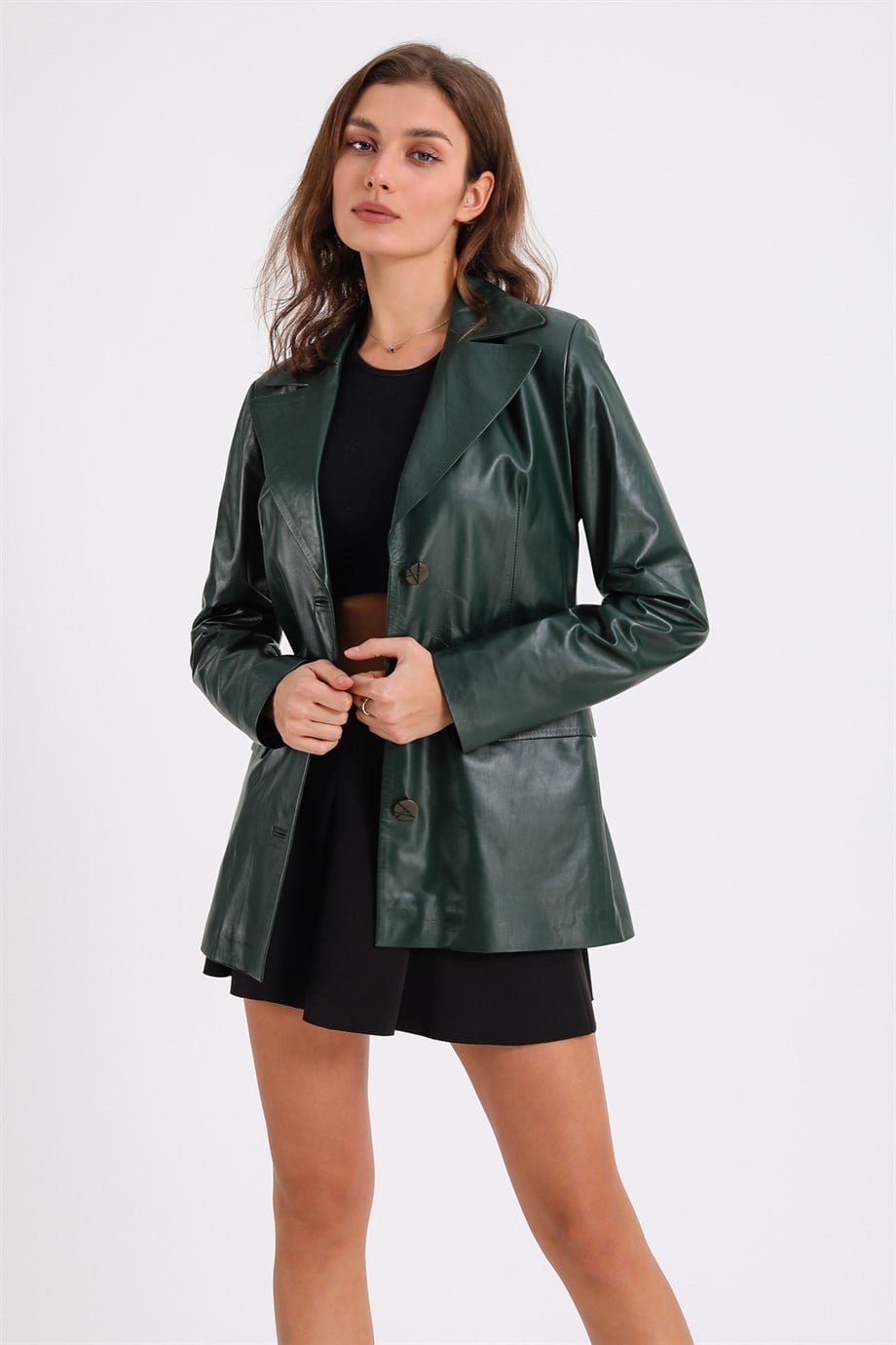 Yeşil Blazer Deri CeketCeket
