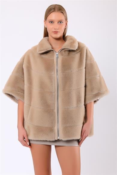 Beige Chloe Wool Fur Coat