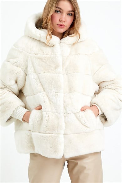 White Rex Fur Coat