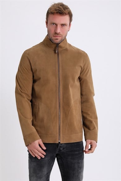 Camel Reversible Suede Leather Jacket