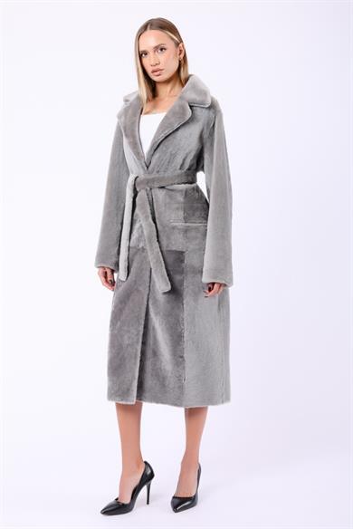Grey Reversible Genuine Fur Coat