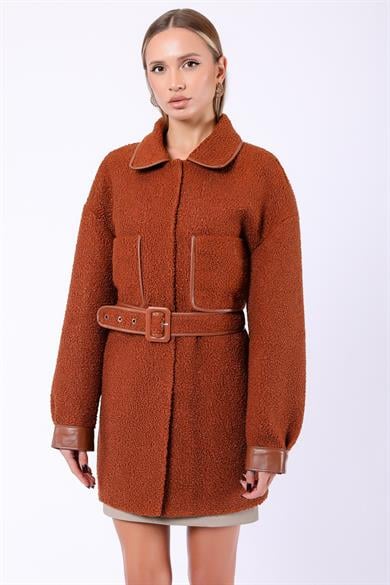 Brick Red Merino Wool Coat
