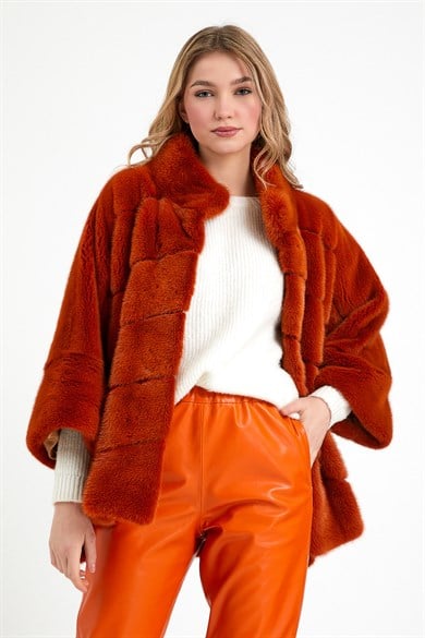 Brick Mink Fur Coat