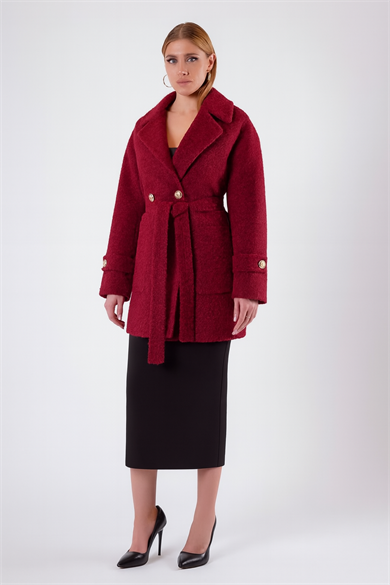 Dark Red Wool Coat