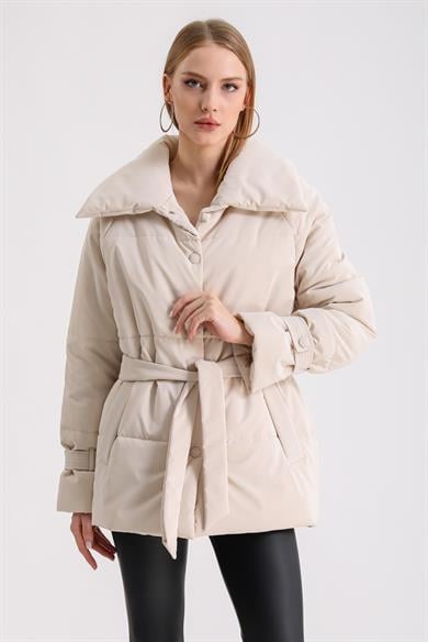 Cream Desteny Puffer Coat