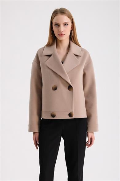 Cremefarbene Kaschmir-Jacke