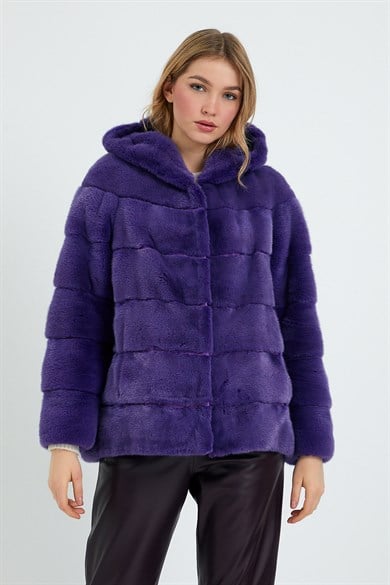 Lilac Mink Fur Coat