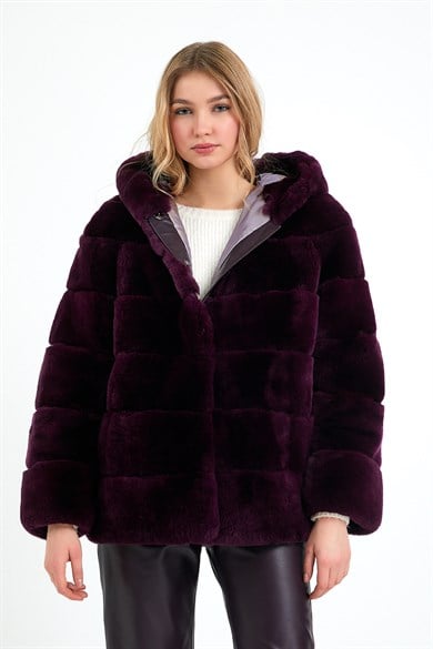 Purple Rex Fur Coat