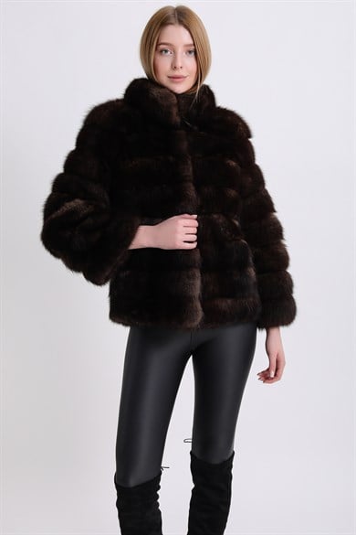 Natural Dark Brown Sable Fur Coat
