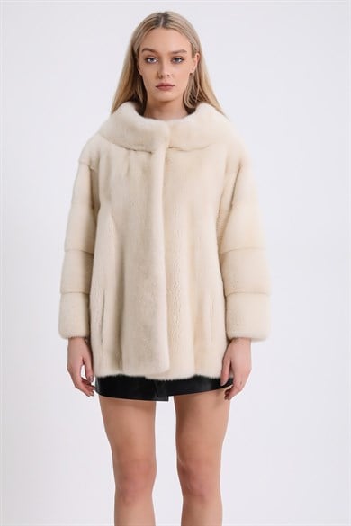 Pearl White Mink Fur Jacket