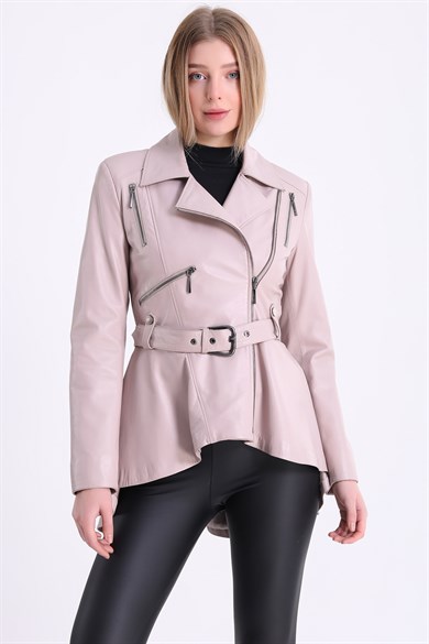 Powder Long Leather Jacket