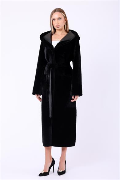 Black Reversible Genuine Fur Coat