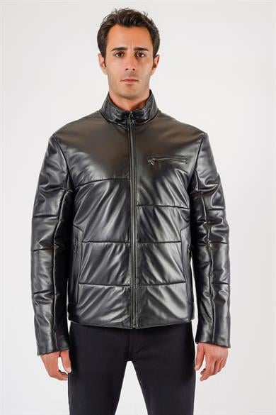 Black Genuine Leather Coat