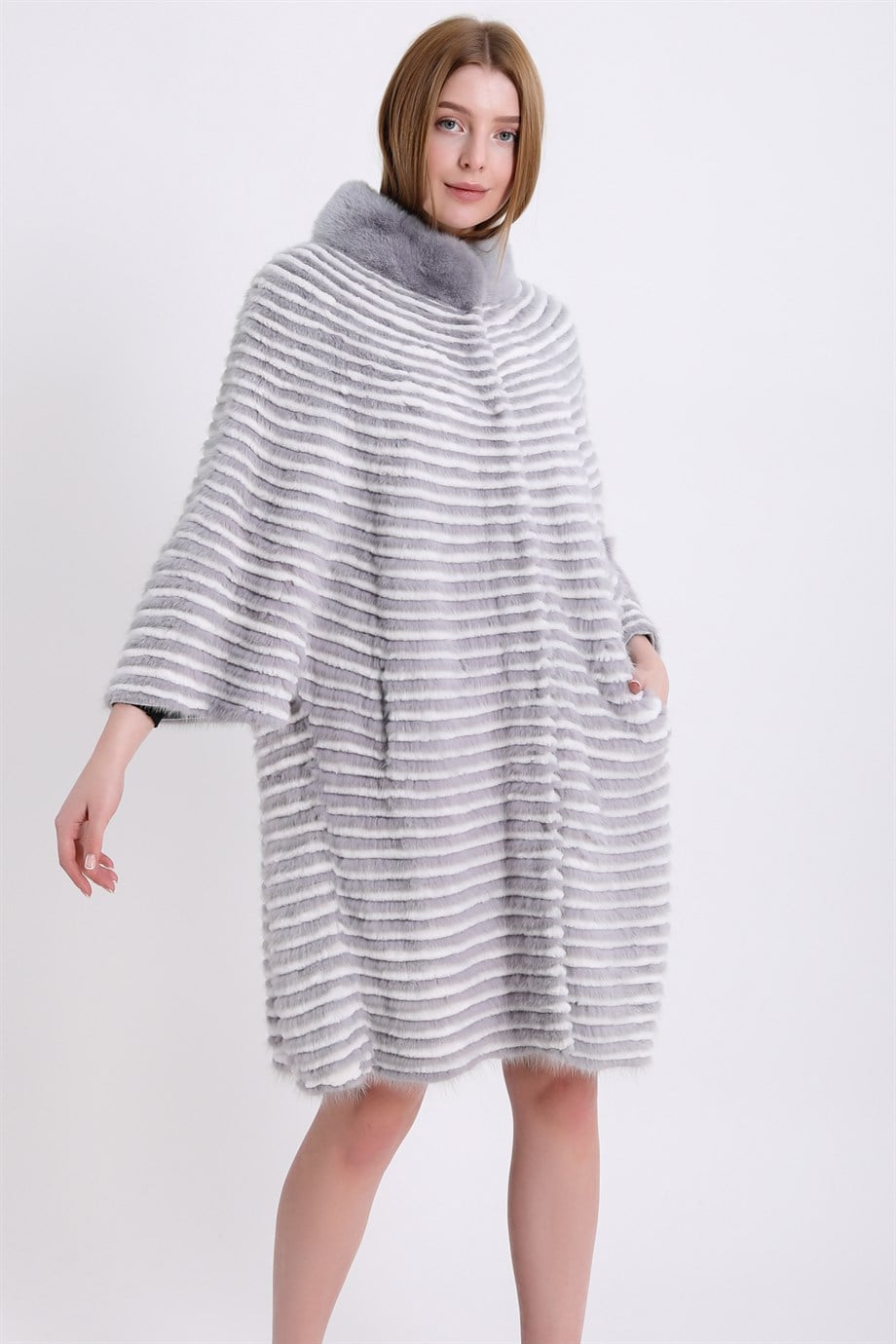 Grey Mink Accessory Simetri Coat