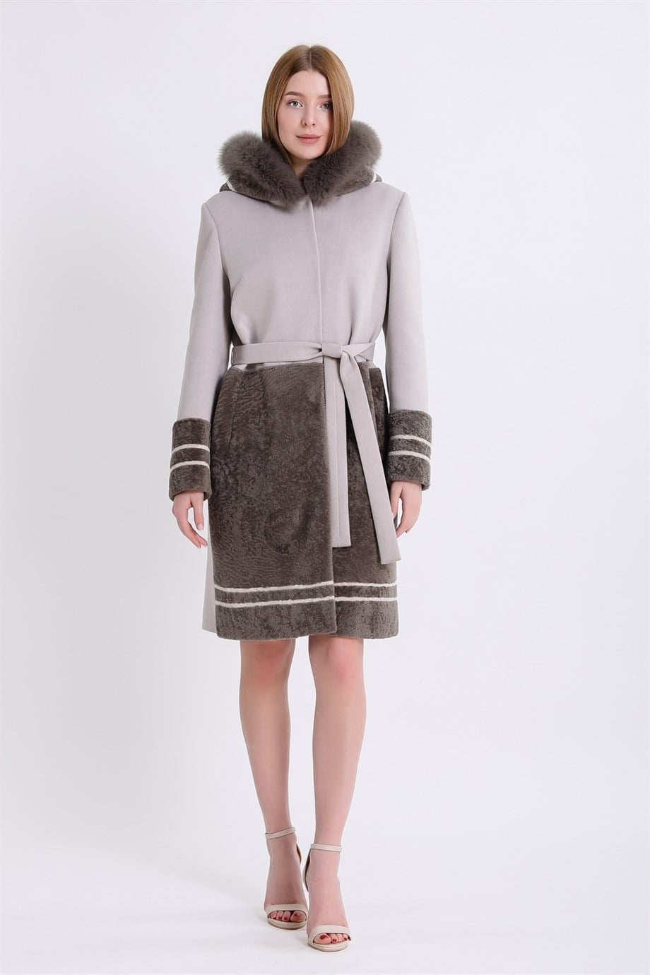 Cream Fox Accessory Astrakhan Coat