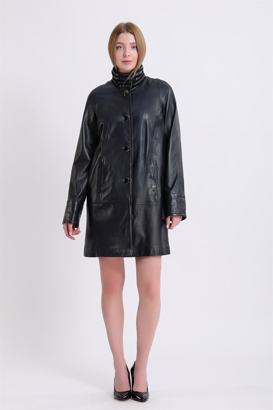 Lacivert Hilton Deri Kaban