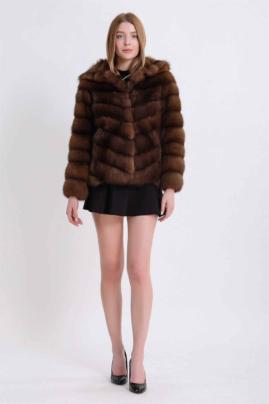 Natural Sable Kürk Mont