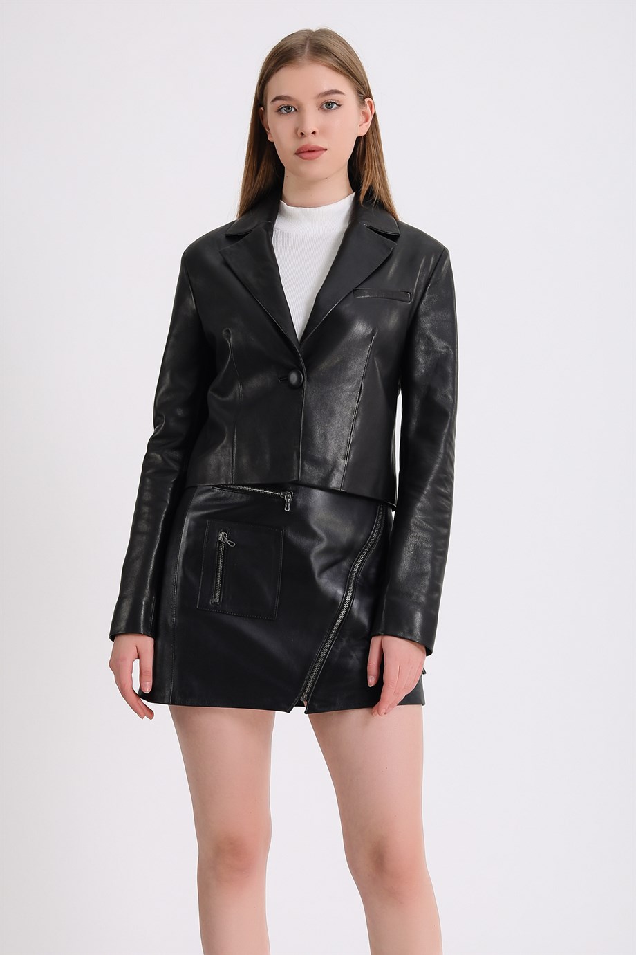 Siyah Blazer Deri CeketCeket