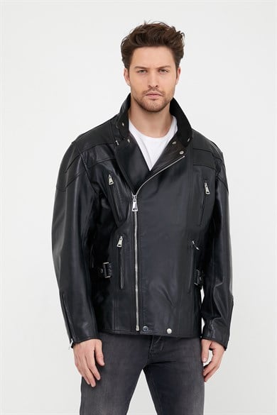 Siyah Oversize Deri CeketCeket