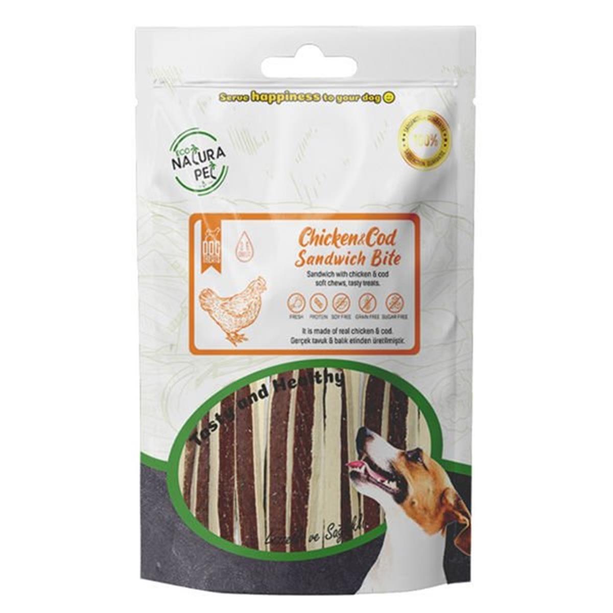 Eco Natura Tavuk Etli Ve Morina Balıklı Sandviç Köpek Ödülü 100 Gr