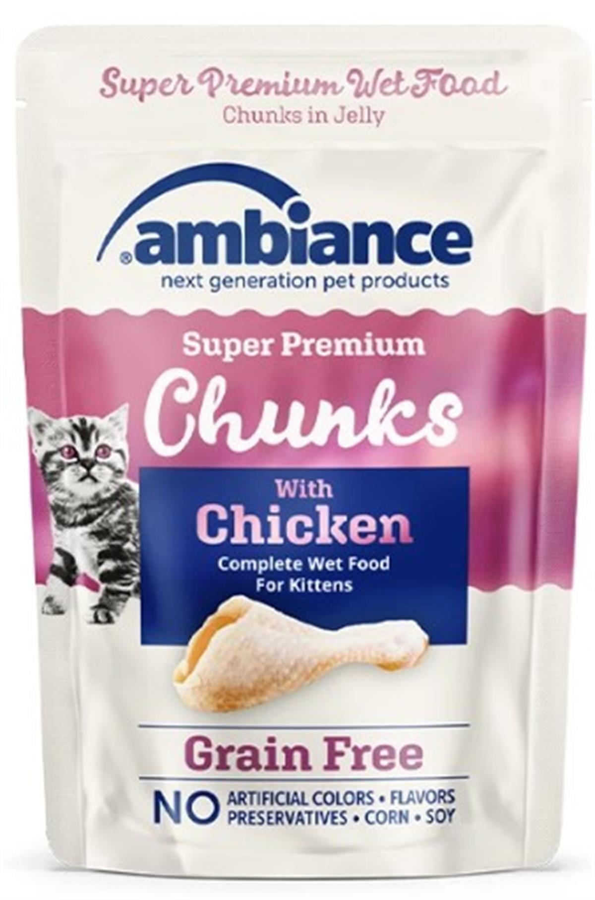 AmbianceAmbiance Yavru Kediler İçin Jöle İçinde Parça Tavuk Etli Yaş Mama 85 gr
