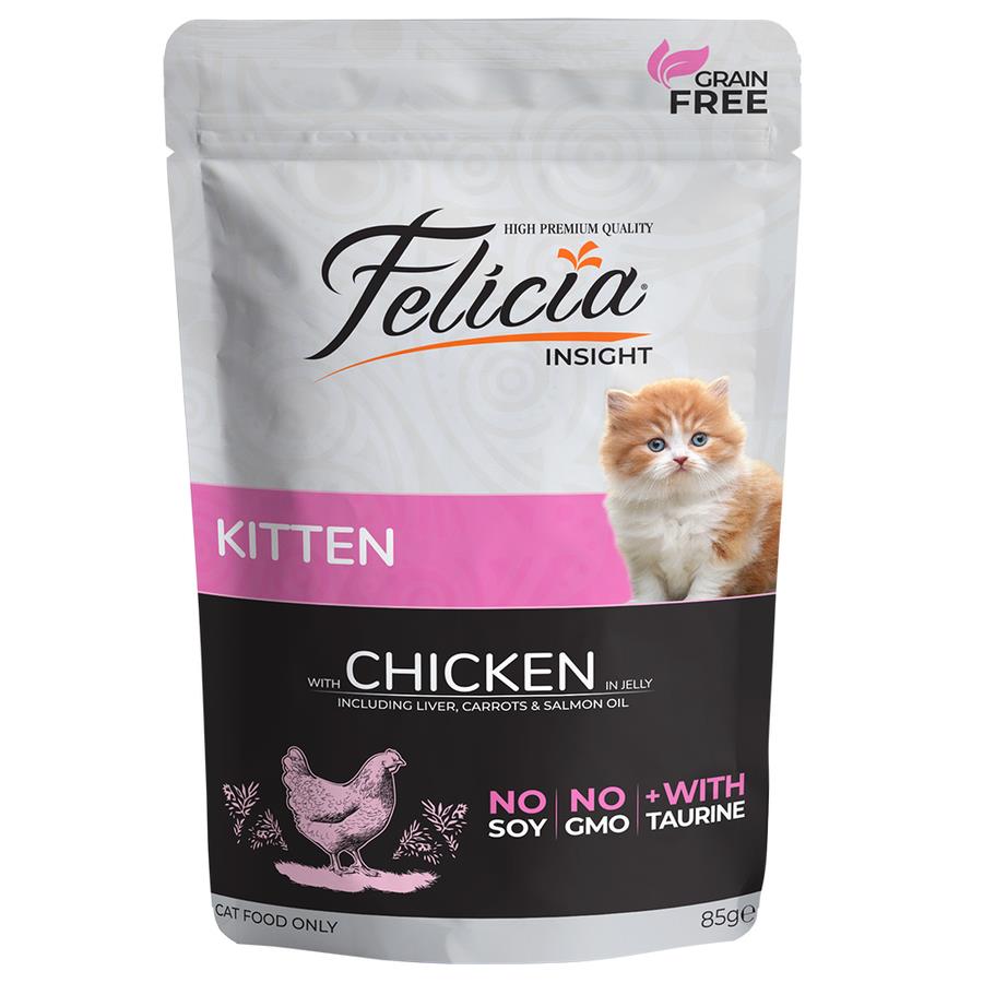 Felicia Yavru Tavuklu Yaş Kedi Maması 85 Gr.
