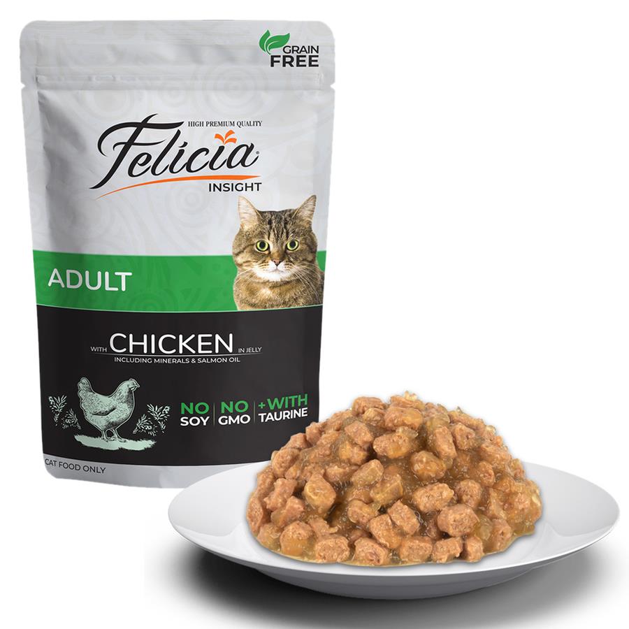 Felicia Yetişkin Tavuklu Yaş Kedi Maması 85 Gr.