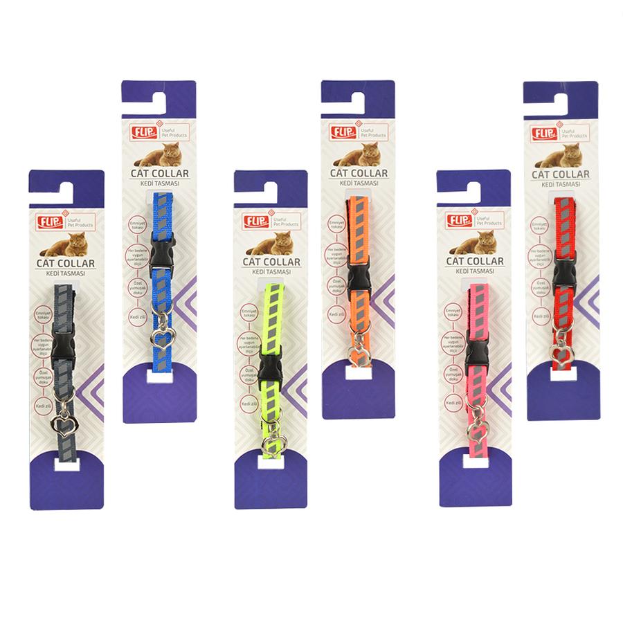 FLİPFlip Desenli Reflektörlü Kedi Tasması