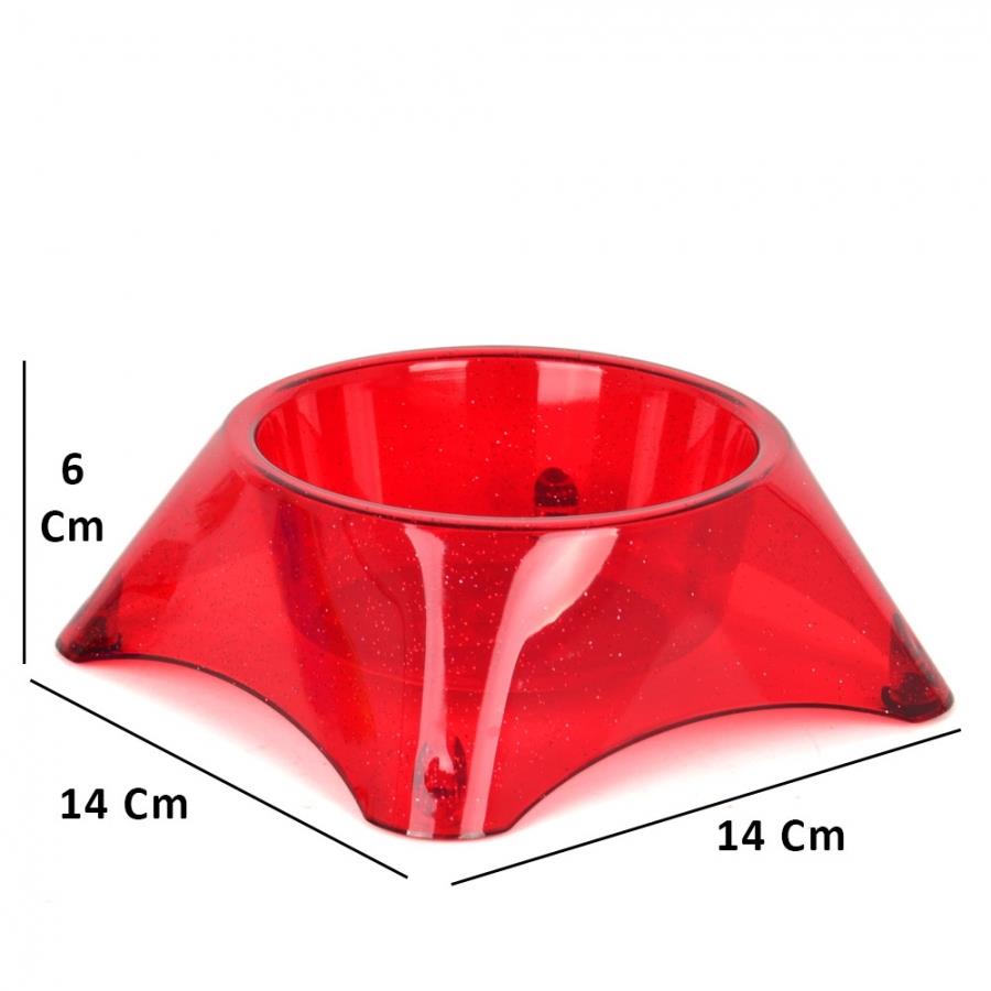 Flip Yuvarlak Mama Kabı Simli