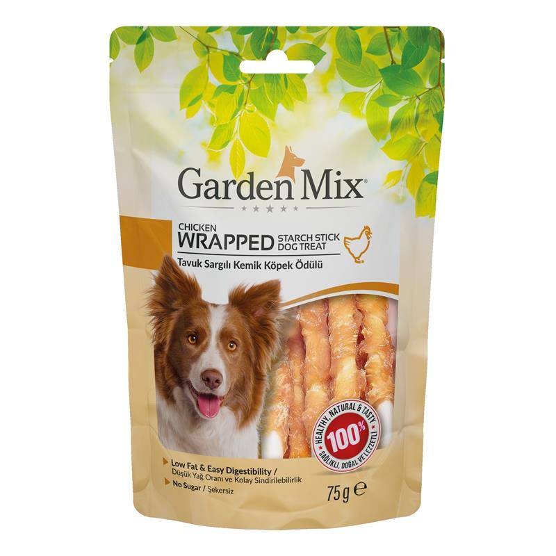 GARDEN MİXGarden Mix Tavuk Sargılı Kemik Köpek Ödülü 75 Gr
