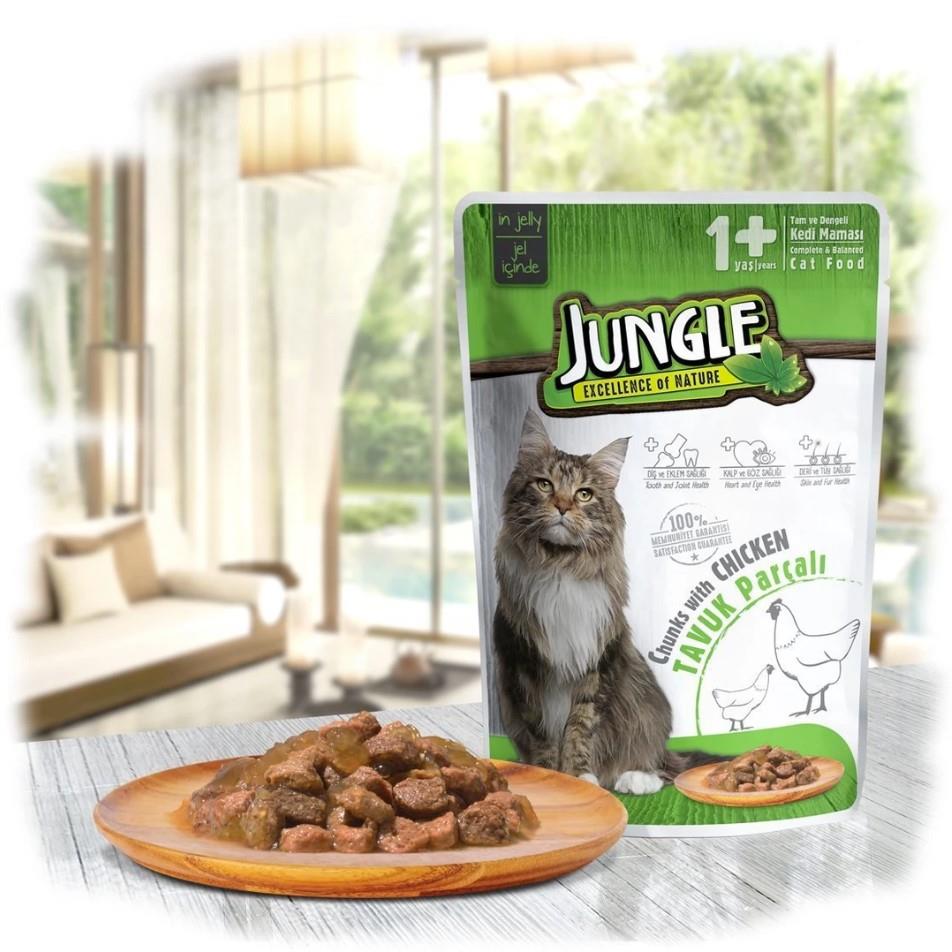 Jungle Tavuklu Kedi Yaş Maması 100 Gr.