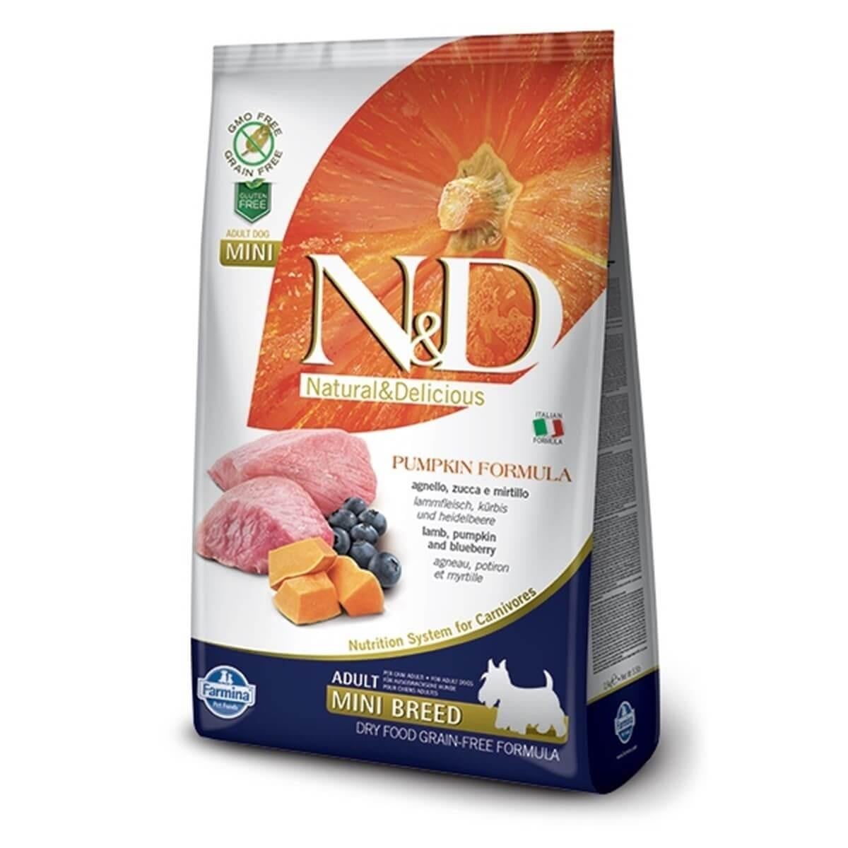 N&DN&D Pumpkin Tahılsız Balkabaklı Kuzulu Küçük Irk Yetişkin Köpek Maması 2,5 Kg.