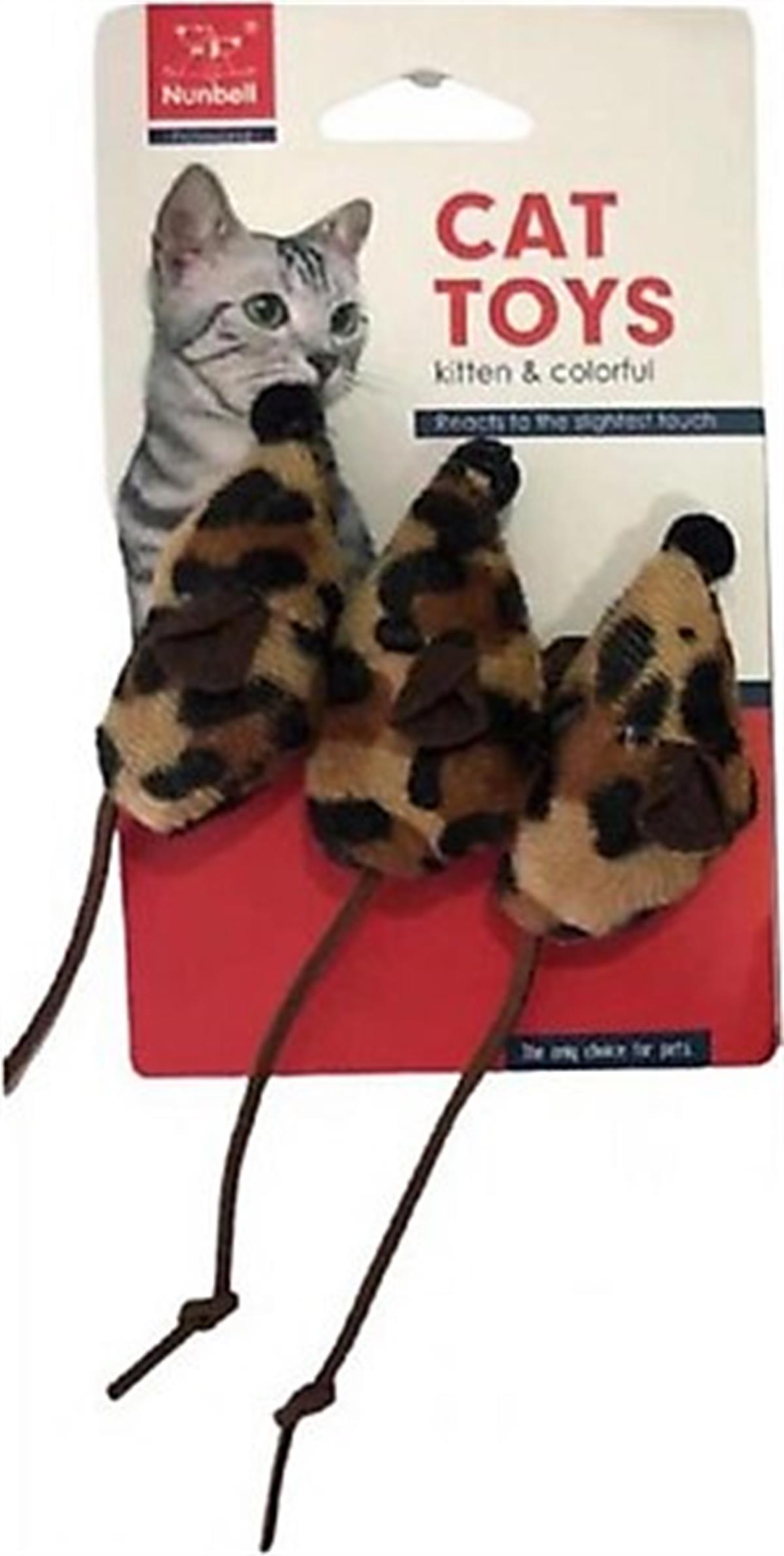 NUNBELLNunbell Tüylü Fare Kedi Oyuncağı 3'lü