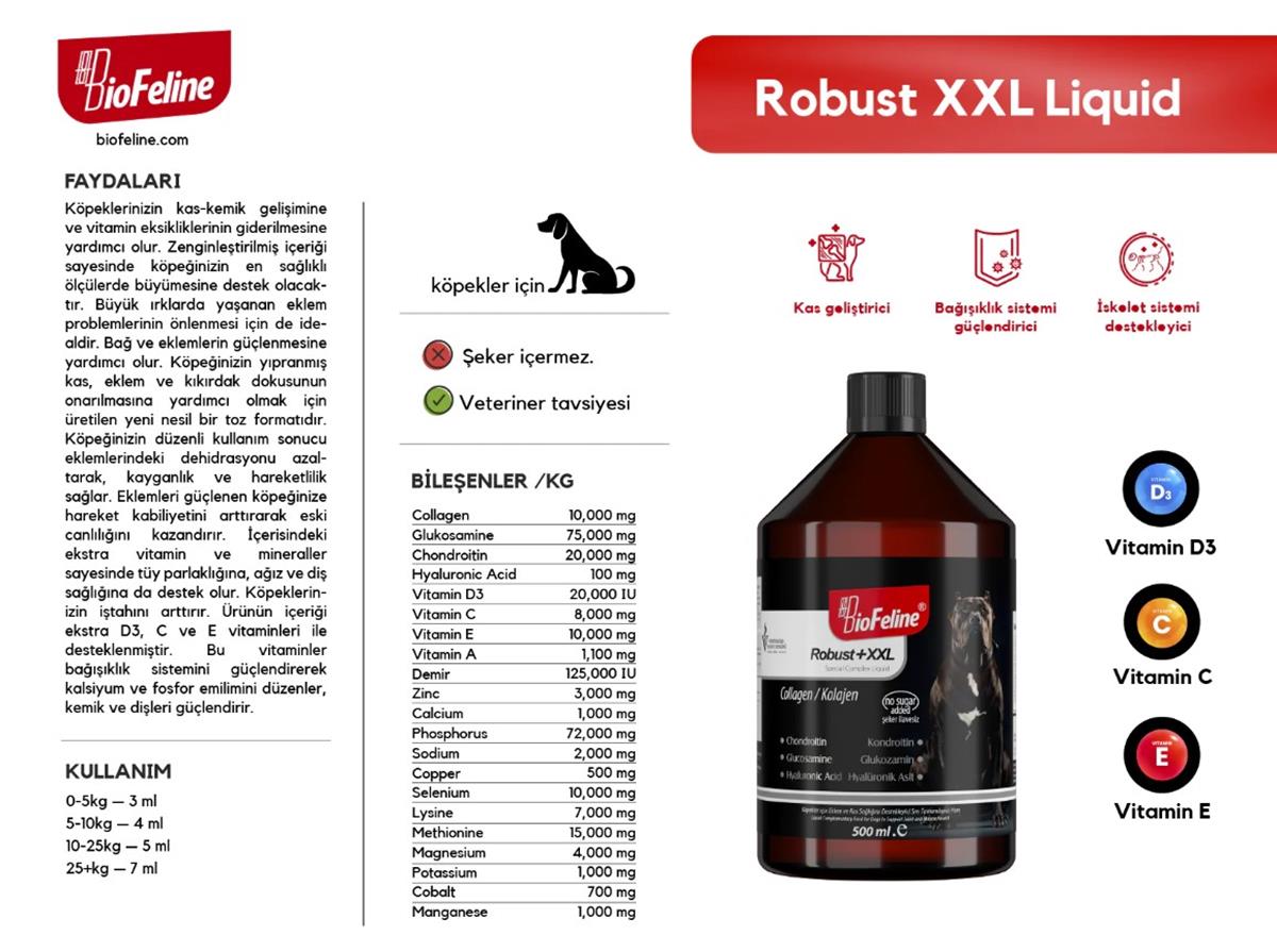 Robust XXL Liquid 500g (Köpekler İçin Glokozamin Kolajen Likit)