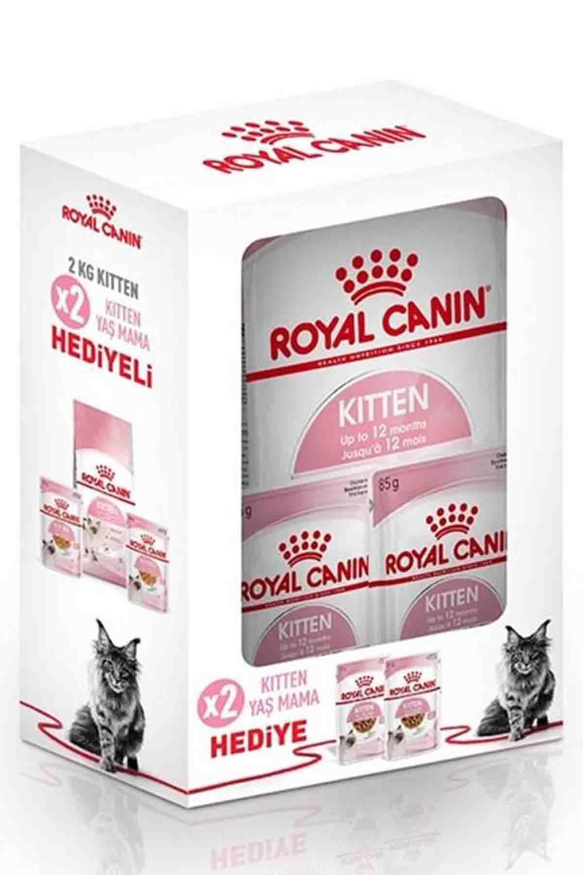 ROYAL CANINRoyal Canin Kitten Yavru Kedi Maması 2kg + 2 Adet Kitten Yaş Mama 85gr
