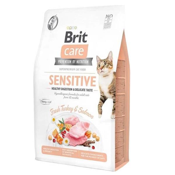 BRİT CAREBrit Care Tahılsız Sensitive Hindili Somonlu Kedi Maması 2 kg.