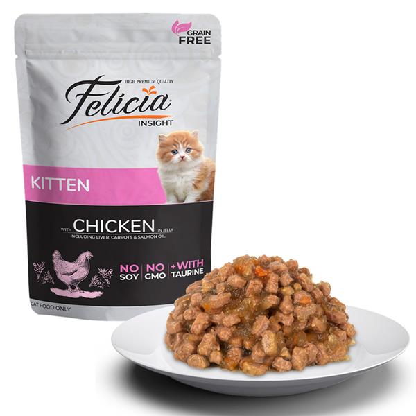 Felicia Yavru Tavuklu Yaş Kedi Maması 85 Gr.