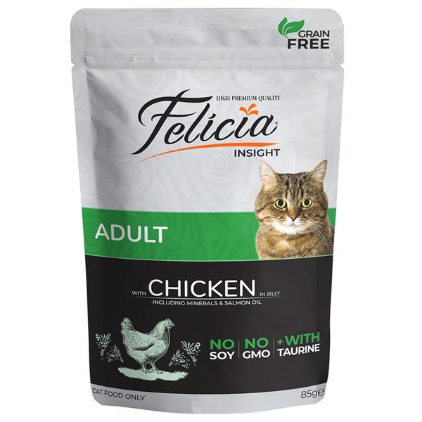 Felicia Yetişkin Tavuklu Yaş Kedi Maması 85 Gr.