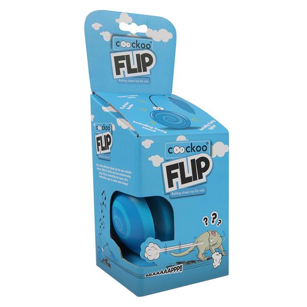 Flip Yanıp Sönen Led Işıklı Sesli Elektronik Top Kedi Oyuncağı 12,2x12,2x13,1cm (Mavi)