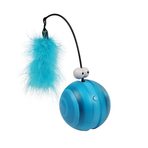 Flip Yanıp Sönen Led Işıklı Sesli Elektronik Top Kedi Oyuncağı 12,2x12,2x13,1cm (Mavi)