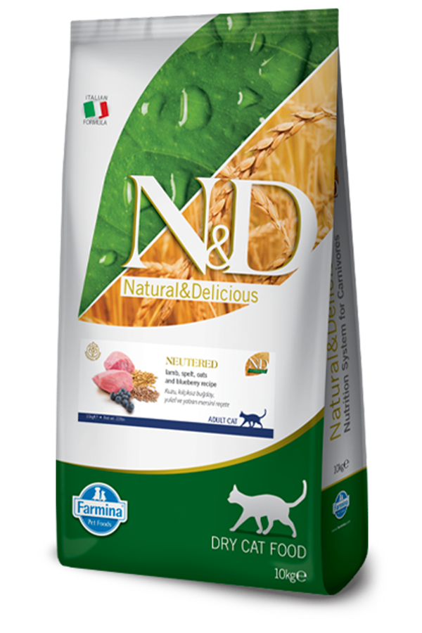 N&D Düşük Tahıllı Kuzu Etli Kısırlaştırılmış Kedi Maması 10 Kg
