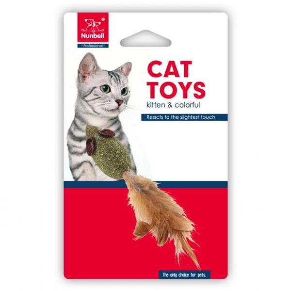 NUNBELLNUNBELL KEDİ OYUNCAGI CATNIP FARE TÜYLÜ