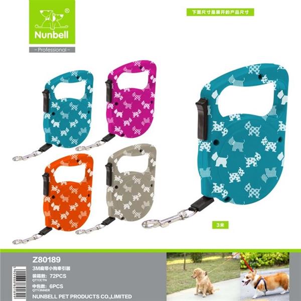 NUNBELLNUNBELL OTAMATİK TASMA ŞERİT 3mt (KÖPEK DESENLİ)