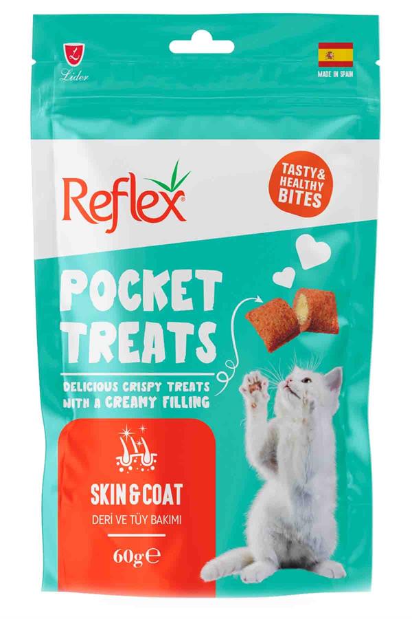 REFLEXReflex Pocket Treats Deri ve Tüy Bakımı Yetişkin Kedi Ödül Maması 60gr