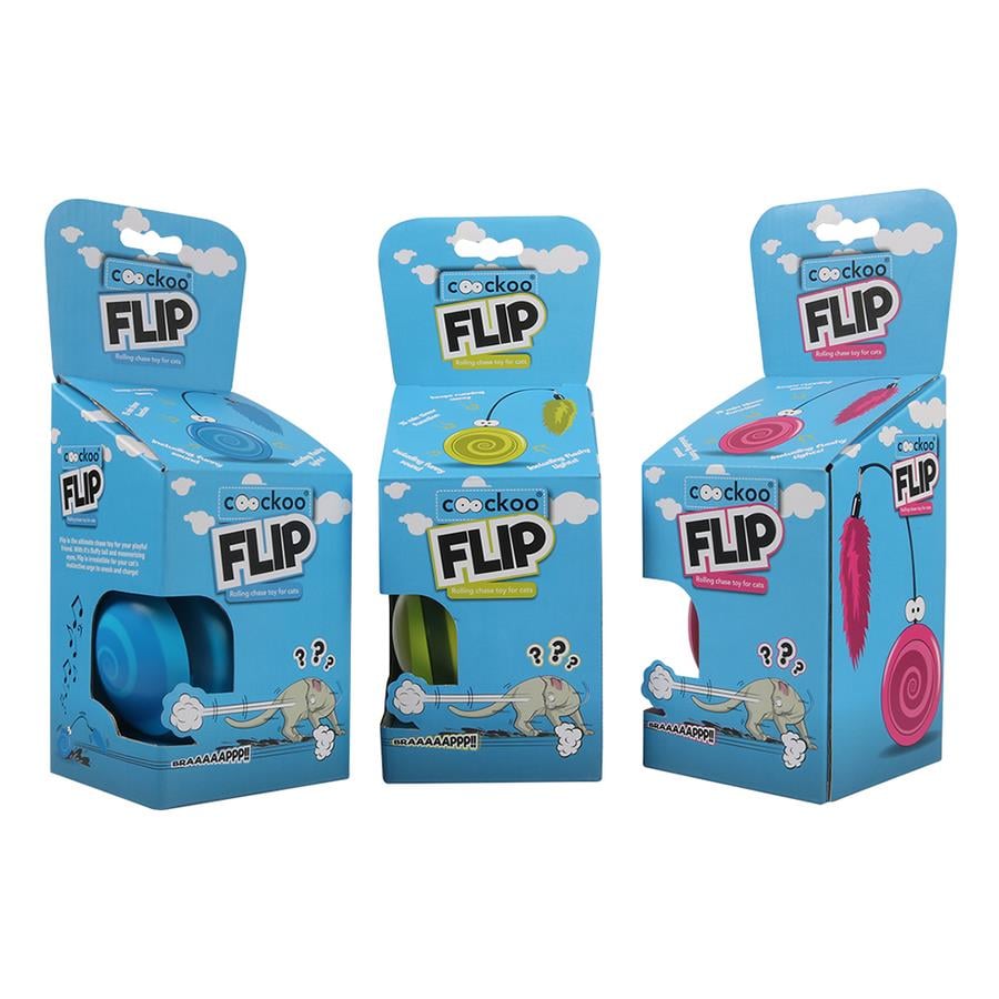FLİPFlip Yanıp Sönen Led Işıklı Sesli Elektronik Top Kedi Oyuncağı 12,2x12,2x13,1cm (Mavi)